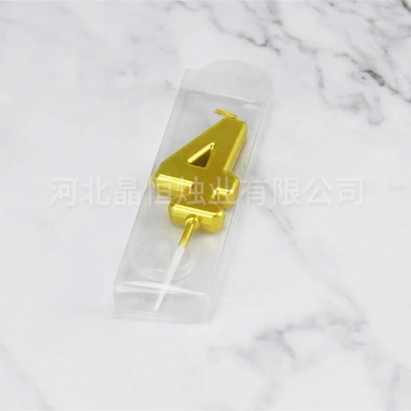 金メッキデジタルキャンドル誕生日パーティーケーキ装飾金銀色輝く時空0-9デジタルキャンドルボックス