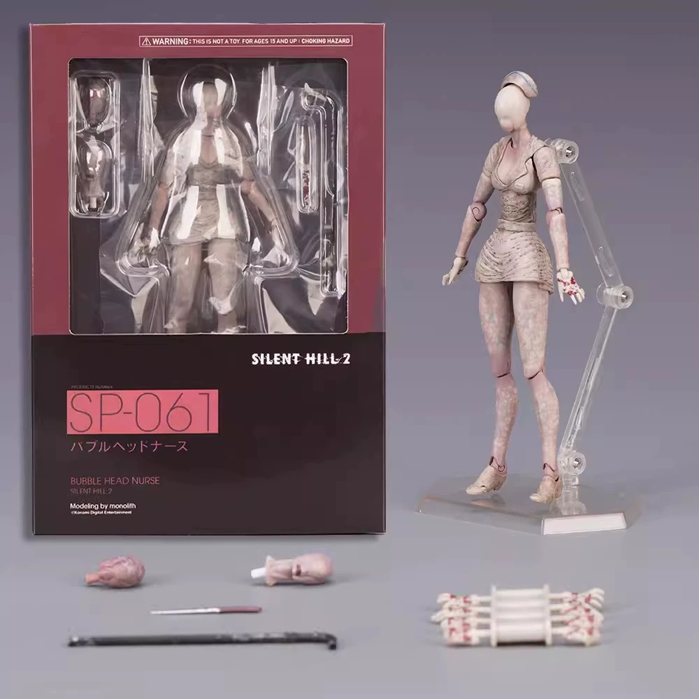 Фигурка Фигма Silent Hill SP 061 Безливая медсестра голова 055 Треугольная голова подвижная фигурка модель размещения