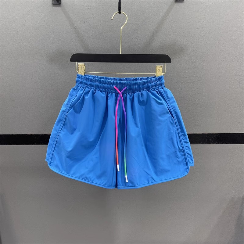 Candy-colored drawstring wide-leg pants women's summer thin elastic waist slimming running sports A word quick-drying casual shorts Candy-colored drawstring wide-leg pants women's summer thin elastic waist slimming running sports A word quick-drying casual shorts