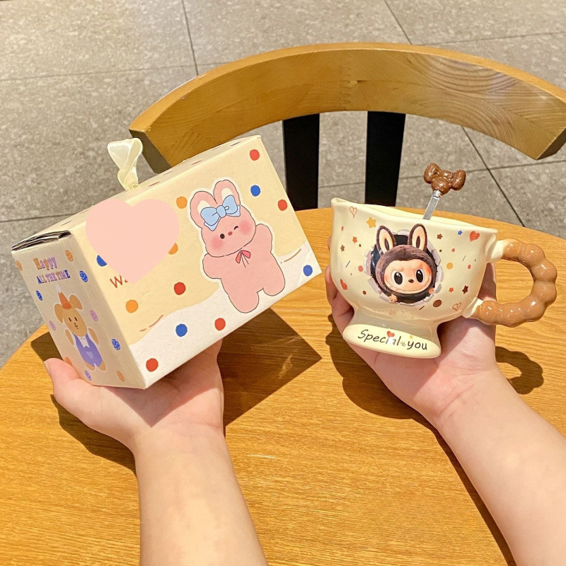 马克杯高颜值ins拉布布情侣杯子生日礼物陶瓷水杯女生伴手礼新款|undefined