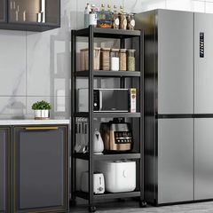 キッチン収納ラック家庭用床置きリビングルーム多層多機能キッチン収納ラック電子レンジラック