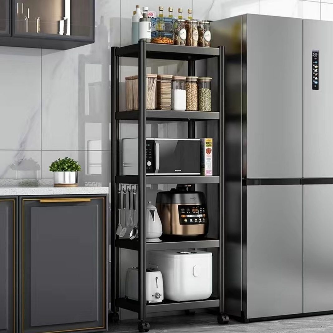 주방 스토리지 랙 가정용 바닥 거실 다층 다기능 주방 스토리지 랙 전자 레인지 랙