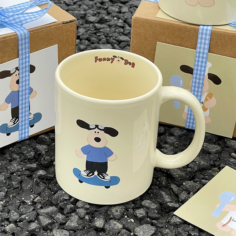 Nuevo lindo cachorro taza niñas Taza de cerámica Oficina leche café taza de agua taza de regalo de boda