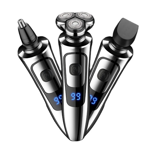 New electric shaver with smart display, four-in-one set, rechargeable and plug-in, washable electric shaver for men