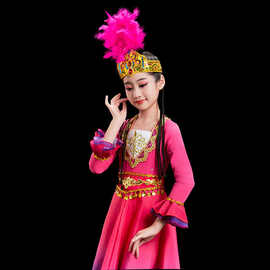 六一新疆舞蹈演出服儿童小小古丽维吾尔族哈萨克少数民族服装女童