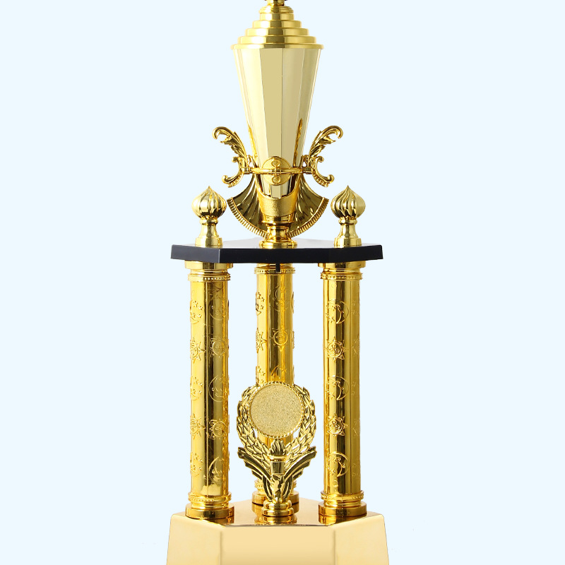 Trofeos de tres pilares personalizados de competición de baloncesto de fútbol de baile trofeos al por mayor conmemorativos de la reunión anual de trofeos