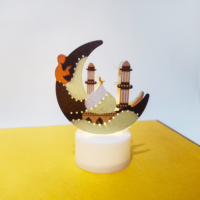 Nueva lámpara de vela electrónica LED iluminación creativa iluminación de atmósfera decoración pequeña lámpara de color hierro forjado estrella de modelado lámpara de noche