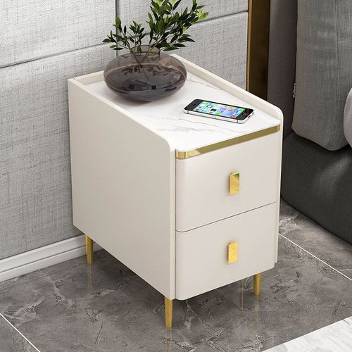 Zsr Solid Wood Bedside Table Small Minimalist Modern High-End Refined Luxury Ins Fashionable Bedroom  New Arrival Narrow Style