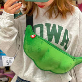 绝味鸭脖毛豆包包女创意斜跨稀奇古怪可爱搞怪创意包小众豆角豆荚