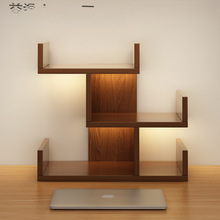 书架桌面置物架书桌收纳架办公室宿舍桌上多层架子复古学生整理架