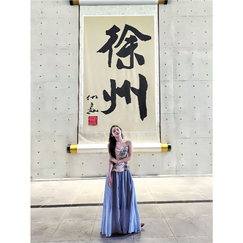 正しいバージョン！ヘプバーン娘デザインプリントサスペンダー+無地ルーズスカートツーピースセット女性夏用|undefined