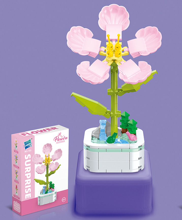 Diamante caballo bloques de construcción flor suculenta olla creativa ramo decoración compatible con Lego niños pequeñas partículas ensambladas juguetes al por mayor