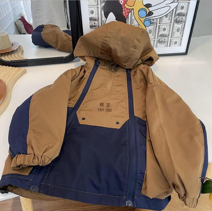 (2개) 중대형 어린이 방풍 기모 따뜻한 재킷 코트 가을과 겨울 2023 새로운 두꺼운 재킷 탑 조수