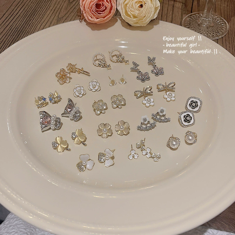 Серебряная игла, свежие универсальные серьги из жемчуга, серебро 925 пробы, цветочные, интернет-знаменитость