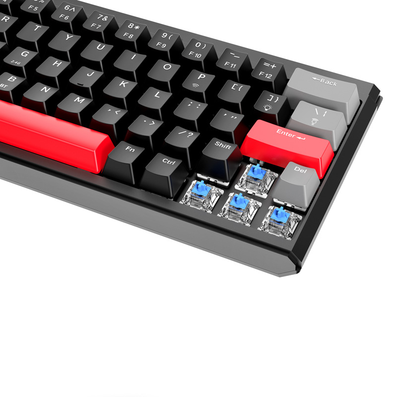 Tastiera meccanica con colori abbinati, cablata personalizzata + Bluetooth 2.4G wireless, terzo gioco di simulazione di esame hot plug_voghion.com
