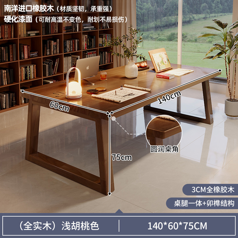 Escritorio de madera sólida para dos personas, escritorio de estudio, escritorio de computadora, escritorio de escritorio