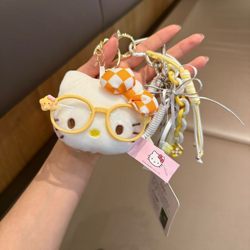 正版三丽鸥HelloKittykt头钥匙扣包包挂件眼睛系列潮流手链时尚礼|undefined