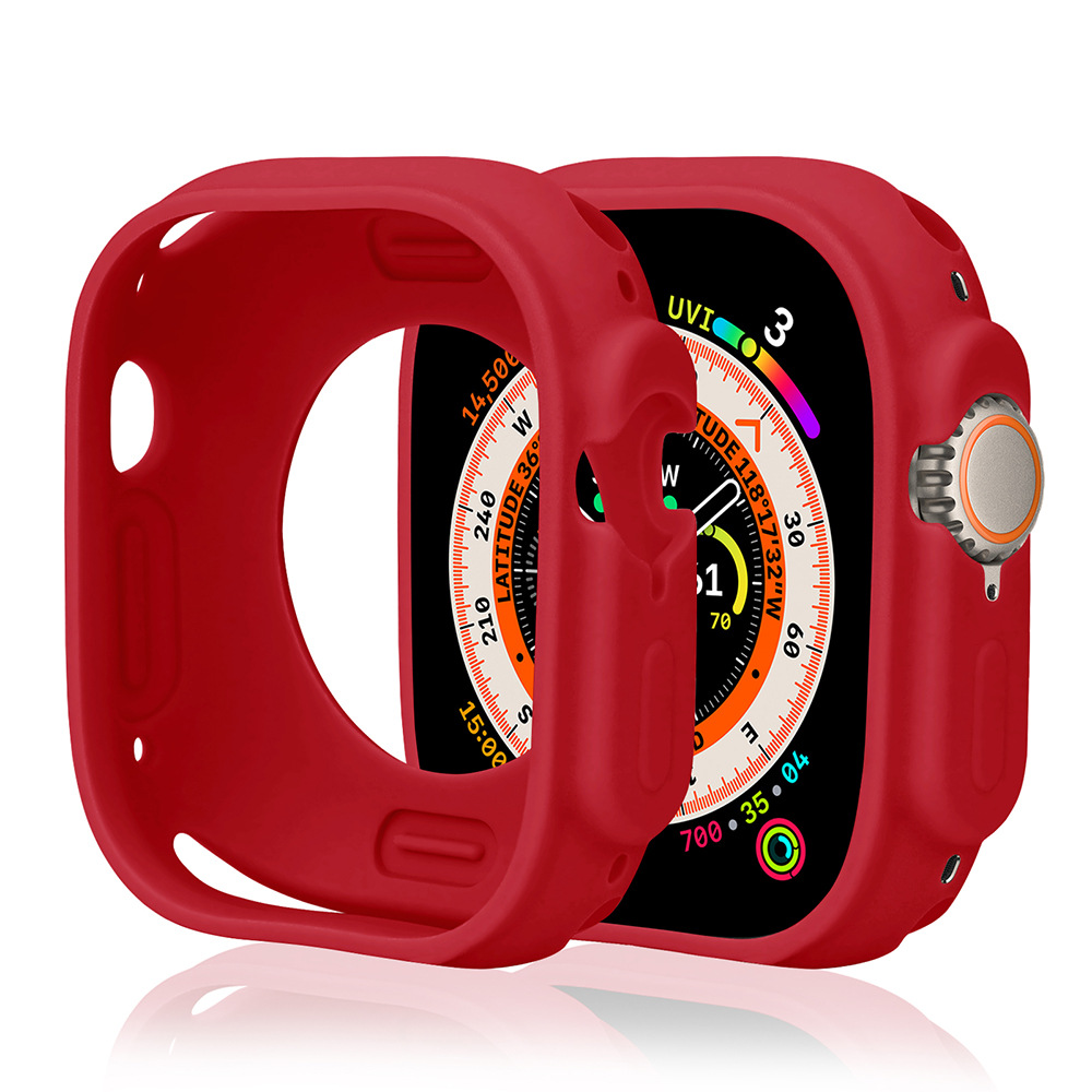 Aplicable para Apple Watch Applewatch9 caso ultra49mm caja de silicona caramelo cubierta de caja suave