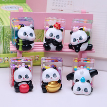 胖哒碰碰乐油漏盲盒创意国宝熊猫桌面装饰摆件送孩子学生生日礼物