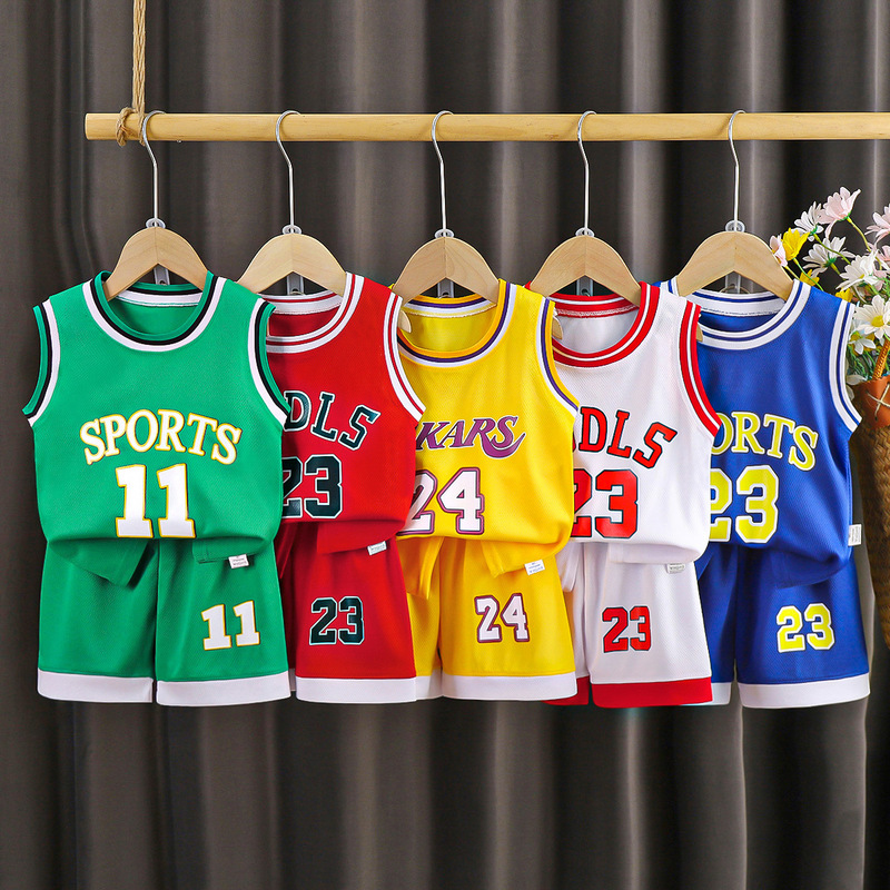 Children's short-sleeved ball suit boys sportswear girls quick-drying breathable shorts big children's children's clothing wholesale