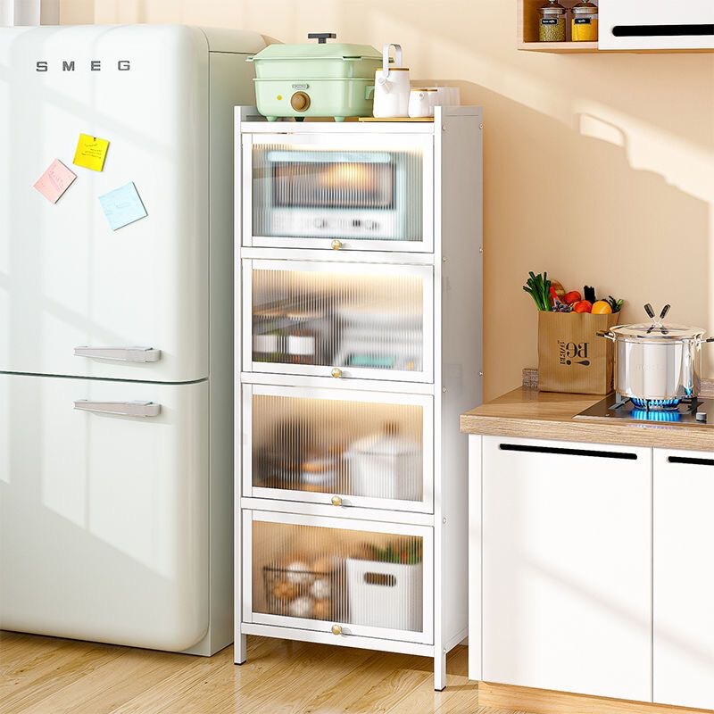 Kitchen Spice Rack Storage Rack Household Countertop Kitchen Rack Punch-Free Spice Rack with Door Exclusive Single