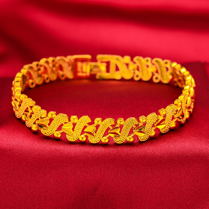 Ladies bracelet fashion sand gold bracelet four leaf love bracelet imitation gold clasp bracelet in stock wholesale