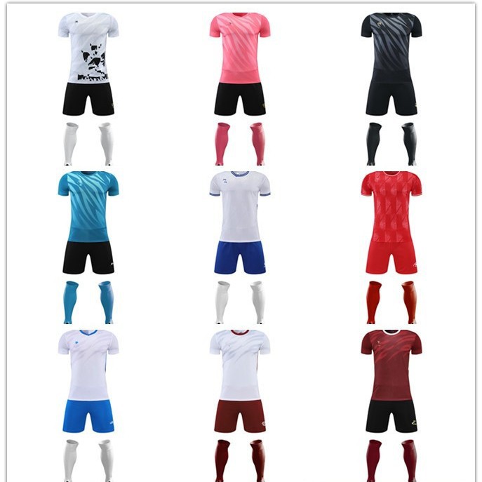 Directly Supplied from the Source, Cross-Border Short-Sleeved Team Uniform Set, Loose-Fitting, Quick-Drying, Children's and Adult Sports Football Training Jerseys