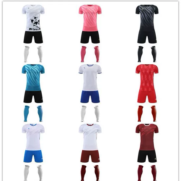 Directly Supplied from the Source, Cross-Border Short-Sleeved Team Uniform Set, Loose-Fitting, Quick-Drying, Children's and Adult Sports Football Training Jerseys