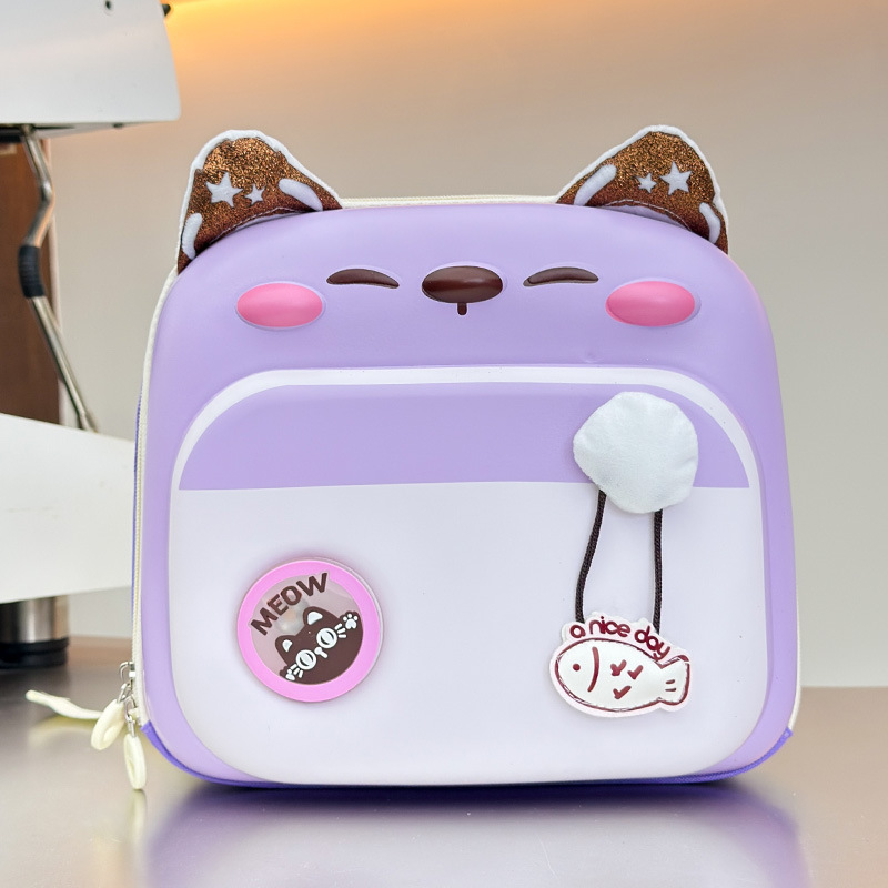2025 nueva mochila infantil caricatura lindo gatito niñas y niñas mochila de huevo ligera bolsa escolar de la escuela primaria