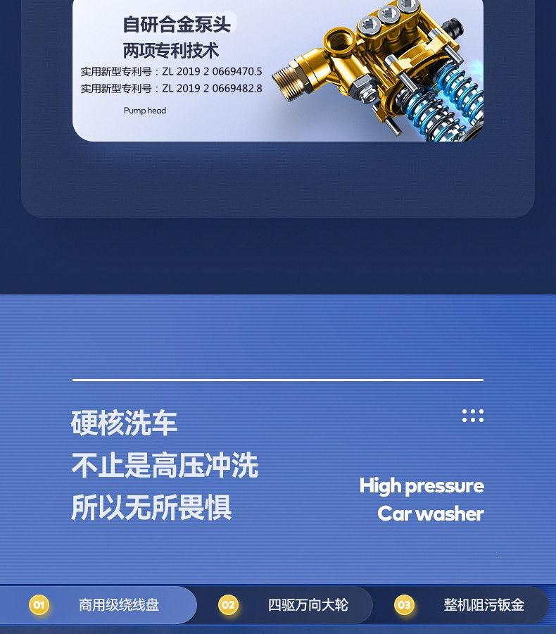 Guide Car Wash Machine 220V Commercial Cleaning Machine Water Gun for Home Use Car Wash Shop Electric High-Pressure Gun Water Pump