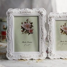 6寸7寸8寸现代简约风白色玫瑰花摆台相框创意相架批发A01