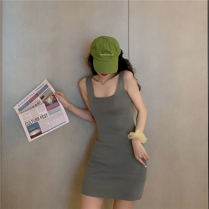 182g Weight Above Knee Dress Length Type Sleeveless Sleeve Length Strap Dress Dresses Type Polyacrylonitrile Fiber Fabric Type High Waist Waist Line Holiday, Daily Occasion Strap Neckline Slim Fit Type Solid Color Pattern Summer Season Women's Gender Casual, Elegant Style Wholesale Women's Casual Elegant Solid Color Holiday Daily Strap Sleeveless Strap Dress 22