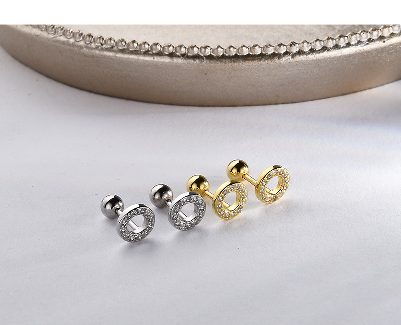 1 Pair Quantity 1 Pair 925 Sterling Silver Zircon Hexagon Round Heart Shape Ear Studs