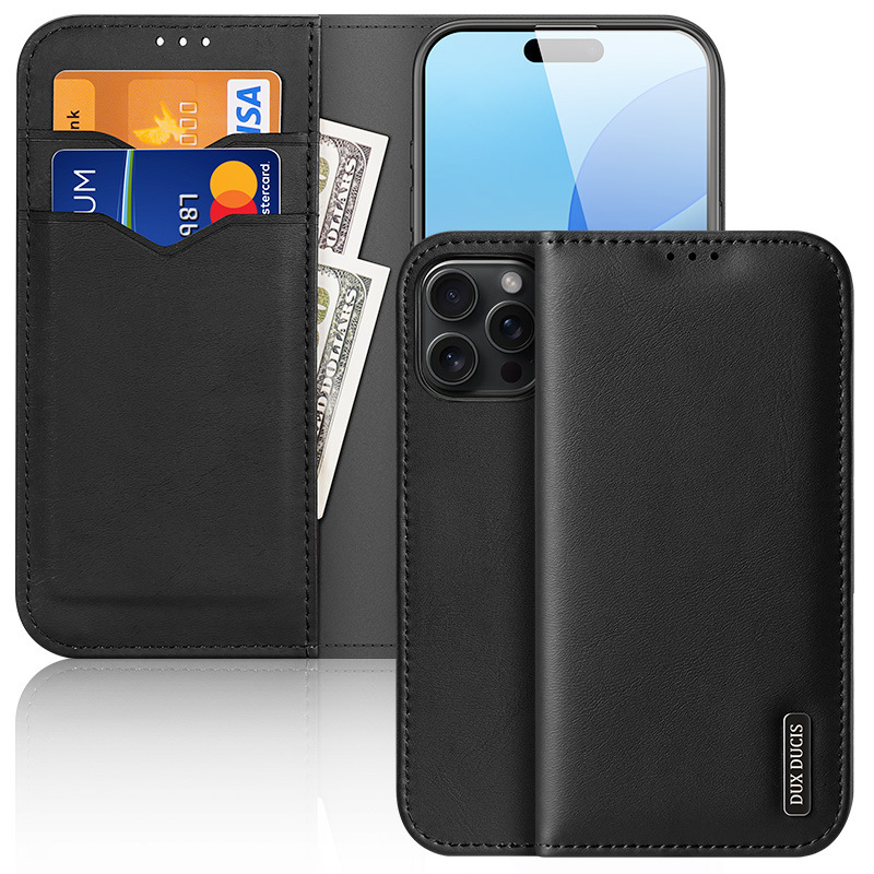 Aplicable para iPhone17Pro, teléfono de cuero genuino, Apple16Pro, cartera de tarjeta, cubierta de cuero al por mayor