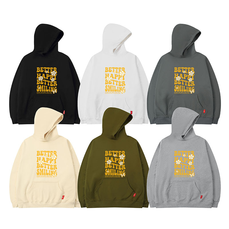 Herrenbekleidung Kapuzenpullover schwerer Daisy-Pullover Gewicht 400G leichter Samt plus Samt Paar Stil locker B2036K_voghion.com