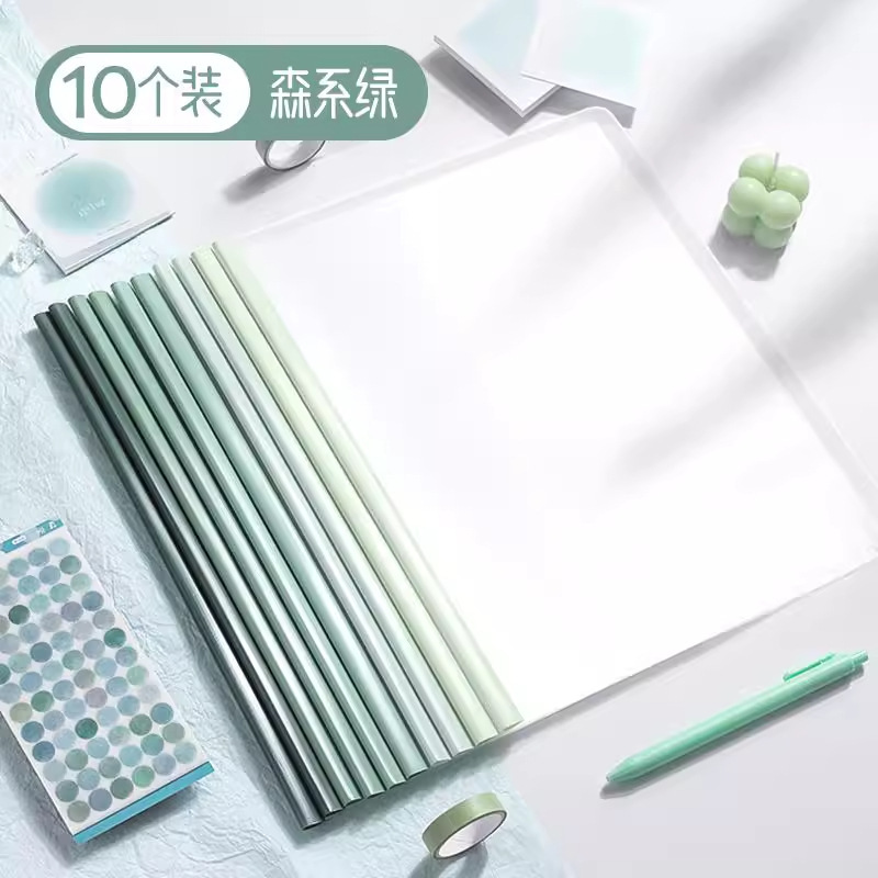 渐变A4抽杆夹莫兰迪色大容量拉杆文件夹简历试卷档案插页收纳夹|undefined