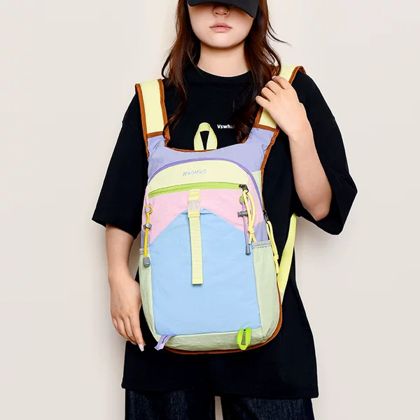 Dopamine Color-Blocking Backpack, Stylish for Girls, Suitable for Shopping, Travel, Sports, Outdoor Hiking, and Multi-Functional Cycling