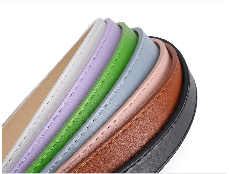 Solid Color Pattern Simple Style Solid Color Pu Leather Alloy Women's Leather Belts