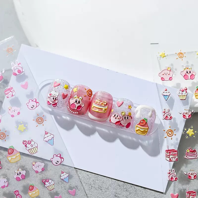 かわいい子供のような漫画のクマのリボンネイルアートステッカー落書き子犬かわいい動物子供のネイルステッカーアクセサリー|undefined