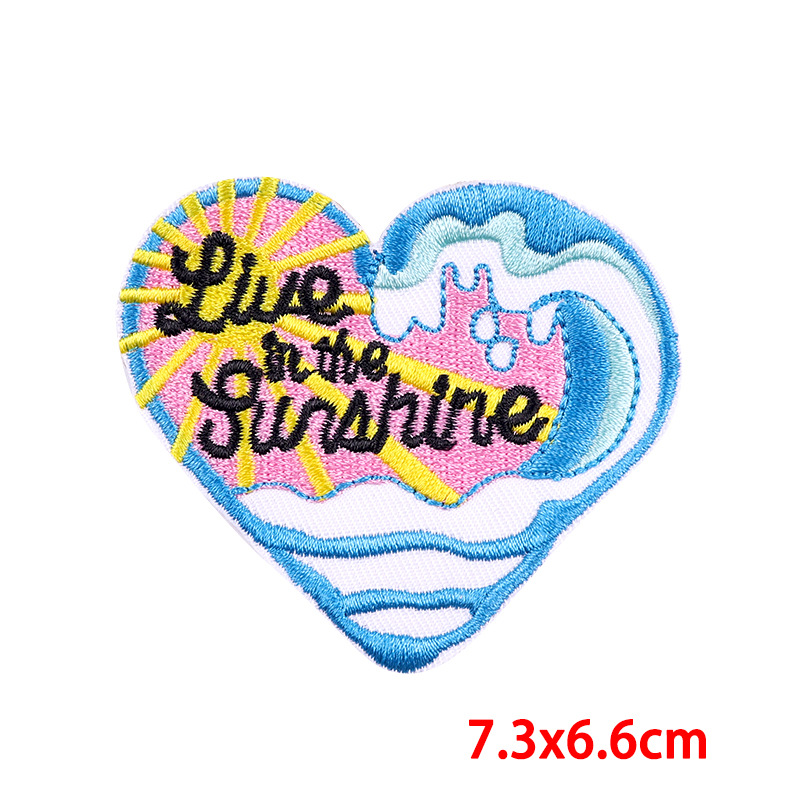Embroidered Craft 1 Piece Simple Style Classic Style Commute Color Block Heart Shape Embroidery Thread Clothing Sticker Patches