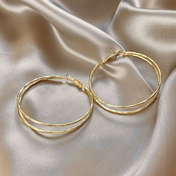 Double earrings-Gold