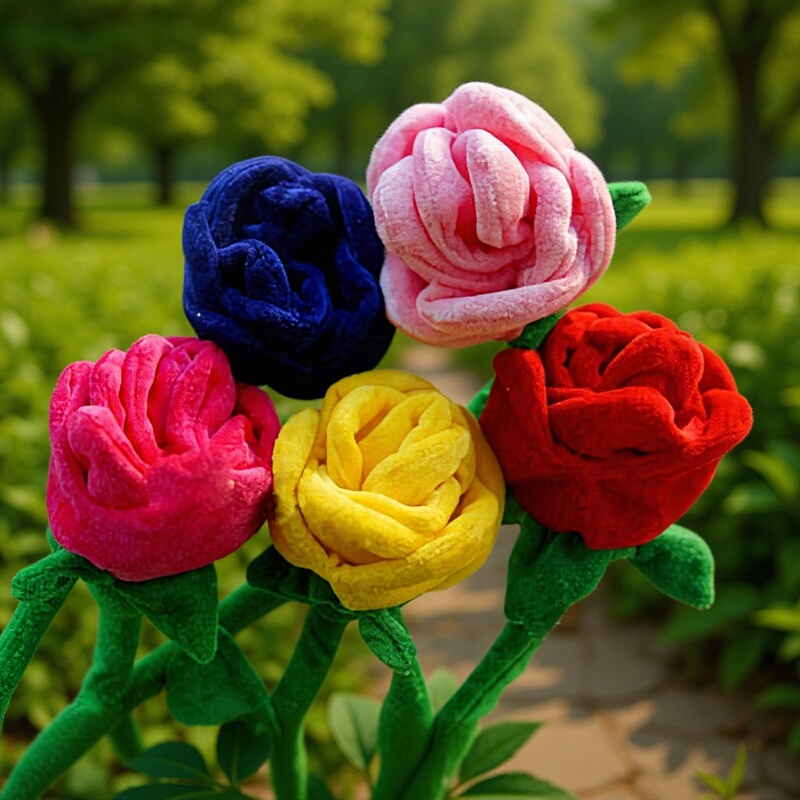 Fabric Cartoon Artificial Rose Plush Toy Wedding Doll Creative Mother's Day Wedding Decoration Valentine's Day Gift Fabric Cartoon Artificial Rose Plush Toy Wedding Doll Creative Mother's Day Wedding Decoration Valentine's Day Gift