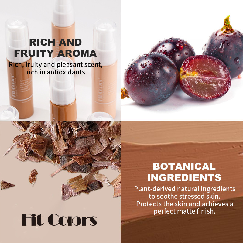 Fit Colors 8-color foundation is easy to push away, holding makeup, matte, concealer, face repairing, liquid foundation,_voghion.com