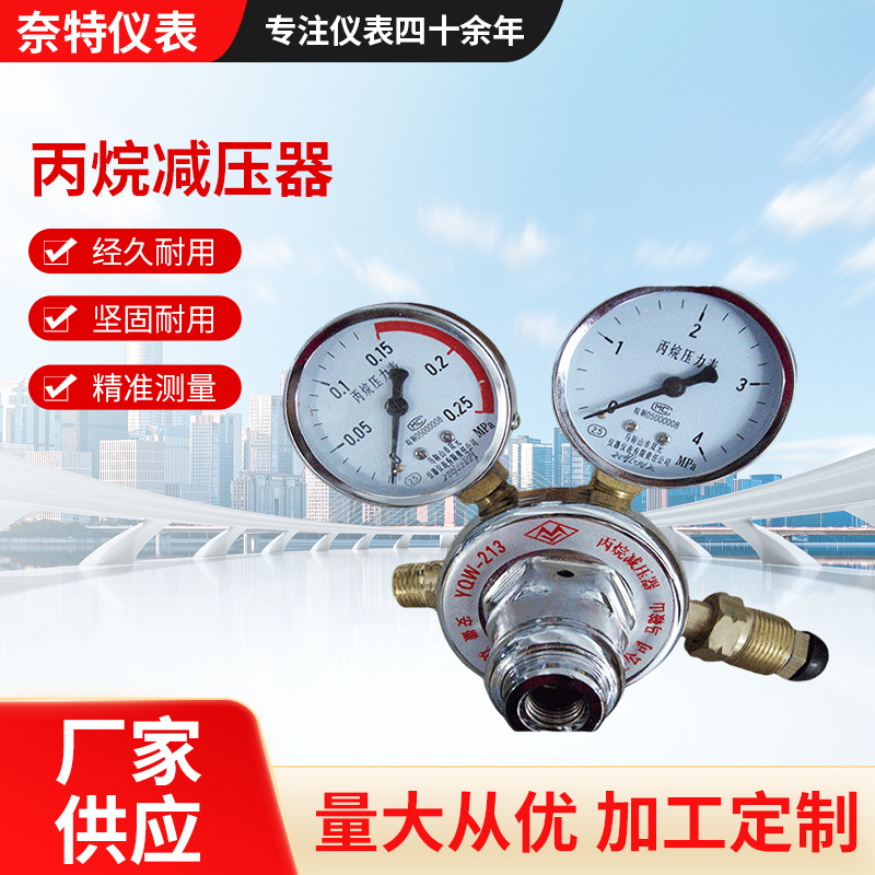 厂家供应丙烷减压器 氧气 乙炔 氮气 减压器阀门 双表头 大阀体