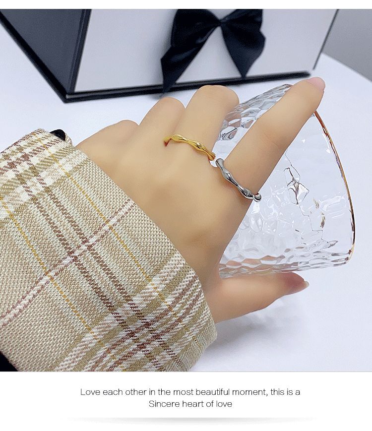 2021 new geometric irregular ring fashion Korean open ringpicture13
