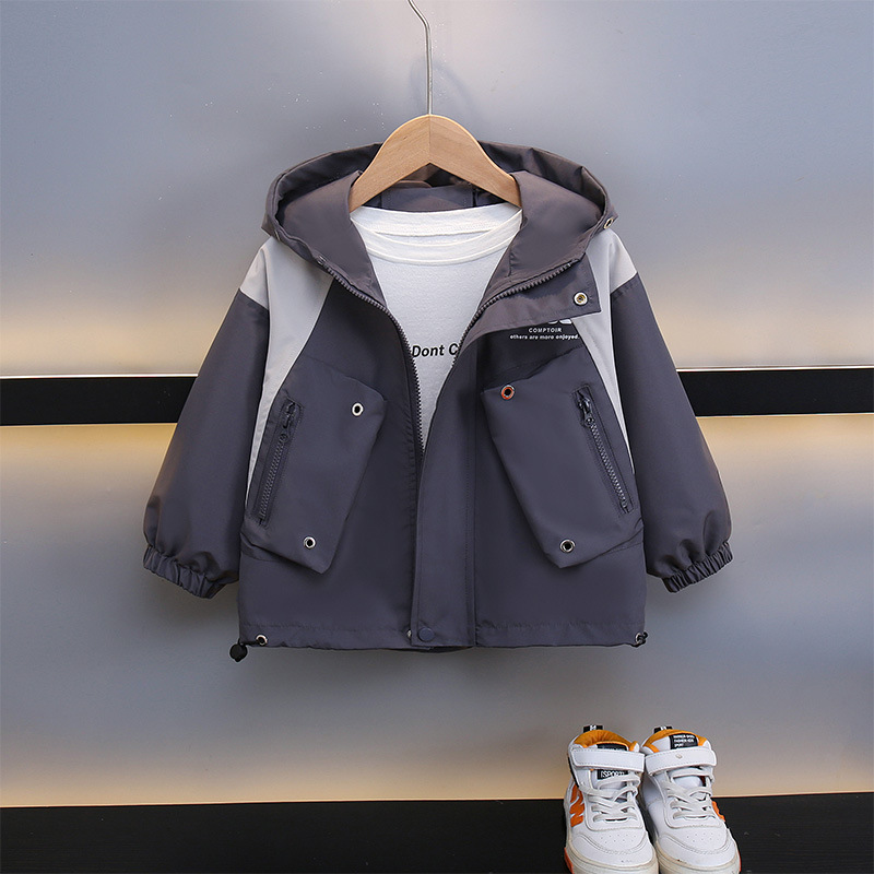 5851 chaqueta de niño 2025 otoño nuevo bebé pequeño y mediano chaqueta con capucha para niño ropa con capucha de moda