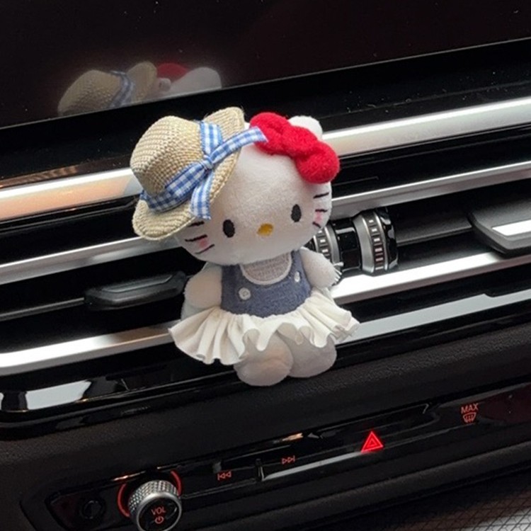 车内饰品摆件车载可爱helloKitty汽车空调出风口装饰女士车用好物|undefined