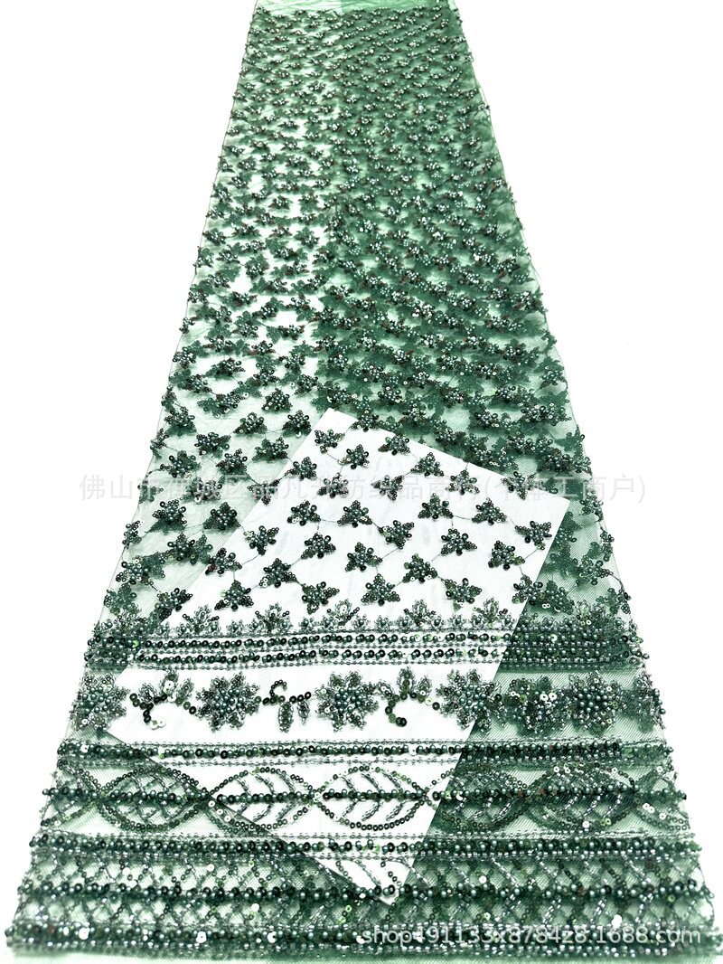 Moda vestido de noche especial bordado tela de perlas de sequilla tela de flor de fabricación directa de ropa de gama alta
