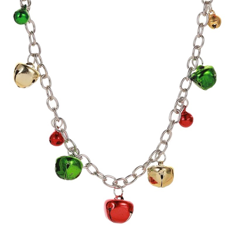 Europeo y americano transfronterizo nuevo collar de Navidad traje de joyería colorido campana collar pulsera pendientes de la joyería de la Navidad