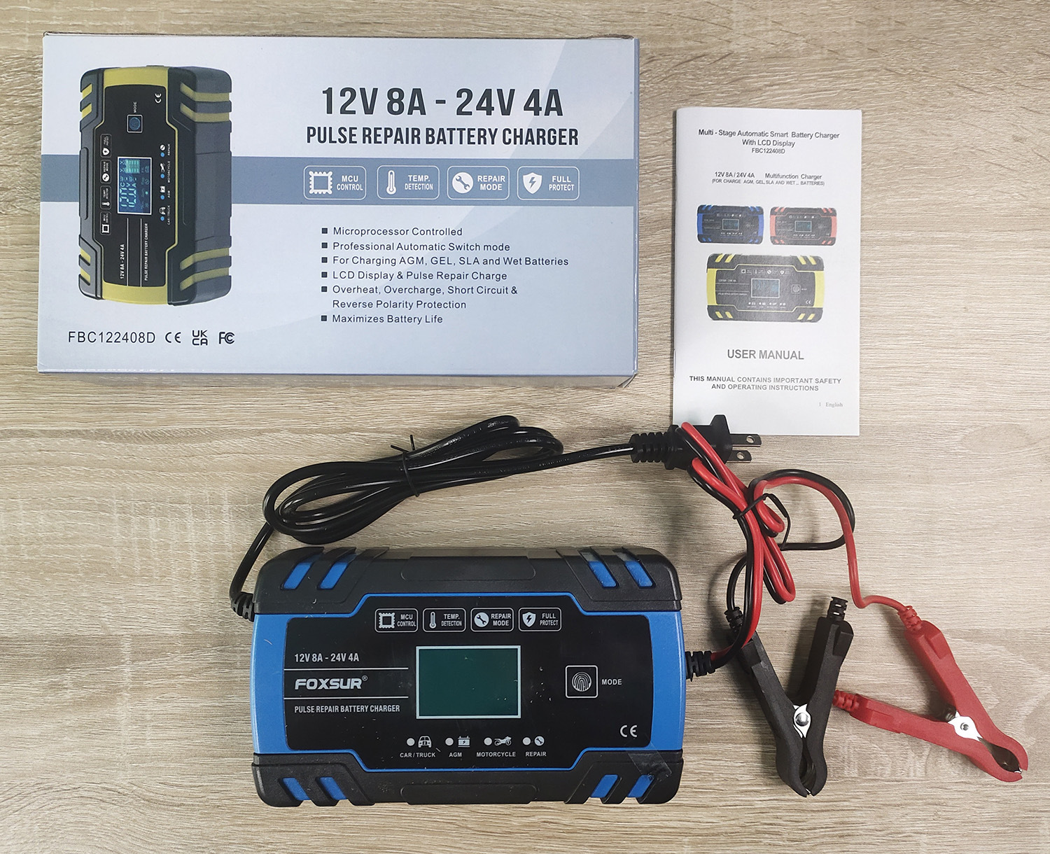 Multi-Stage Automatic Smart Battery Charger 100-240V battery charging